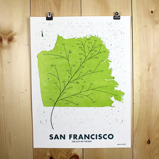 Illustration for article titled Maps of Cities Transformed Into Leaves